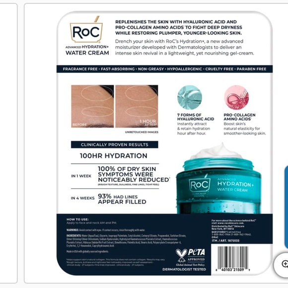 RoC Advanced Hydration+ Water Cream - Aqua - Picture 4 of 4